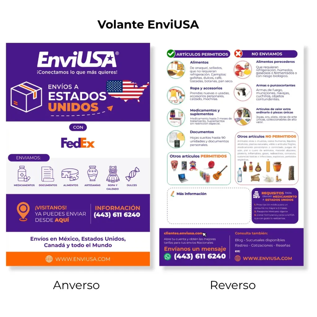 Volante / Flyer EnviUSA ½ carta (Un Millar)